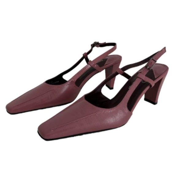 Light Mauve Slingback Heels - Picture 3 of 3